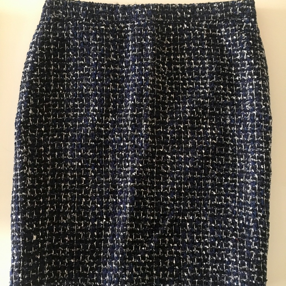 J. Crew Pencil Skirt Blue with Metallic Accents